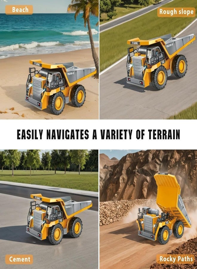 Daji RC Dump Truck,Remote Control Dump Truck, 2.4GHz 9 Channel RC Construction Truck, Engineering Vehicles Educational Toys with Light and Music for Kids (RC Dump Truck-9 Channel) - Image 2